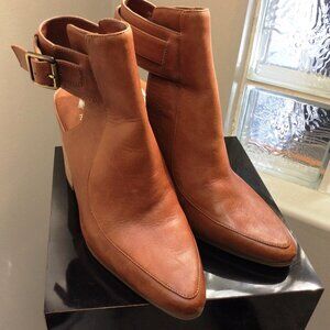 AEROSOLES HEELREST Soft Leather Boots Shoes Slingback Block Heel Size 8